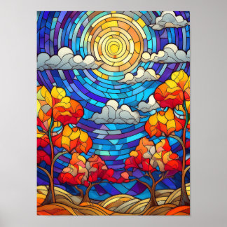 Efecto de vidrio, Poster de arte digital moderno, 