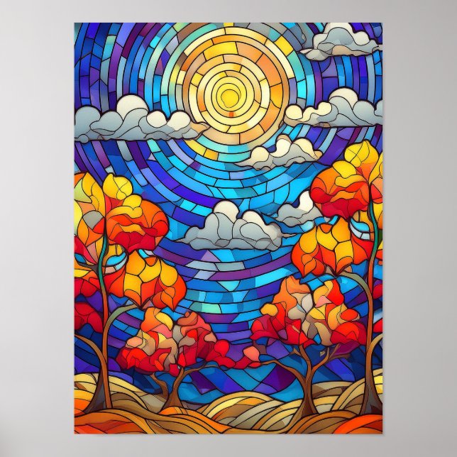 Efecto de vidrio, Poster de arte digital moderno,  (Frente)