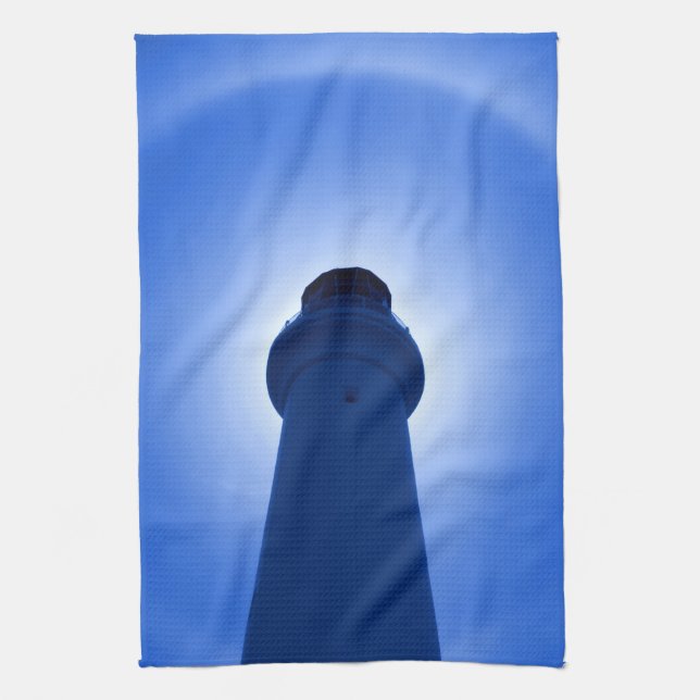 Efecto del faro - Toalla de cocina azul (Vertical)