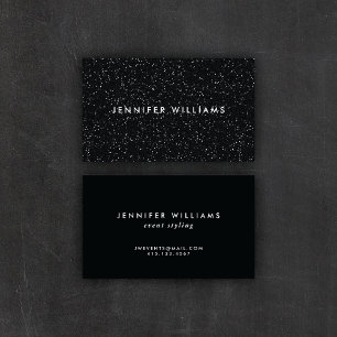 Efecto Purpurina negro de Moda moderna Tarjetas