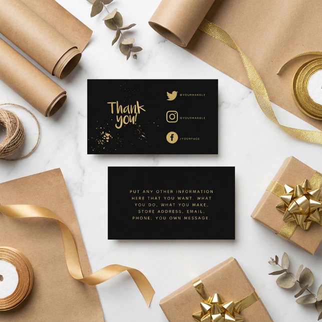 Efecto Relieve metalizado gracias a la tarjeta de  (Foil effect thank you Social Links insert Card.)