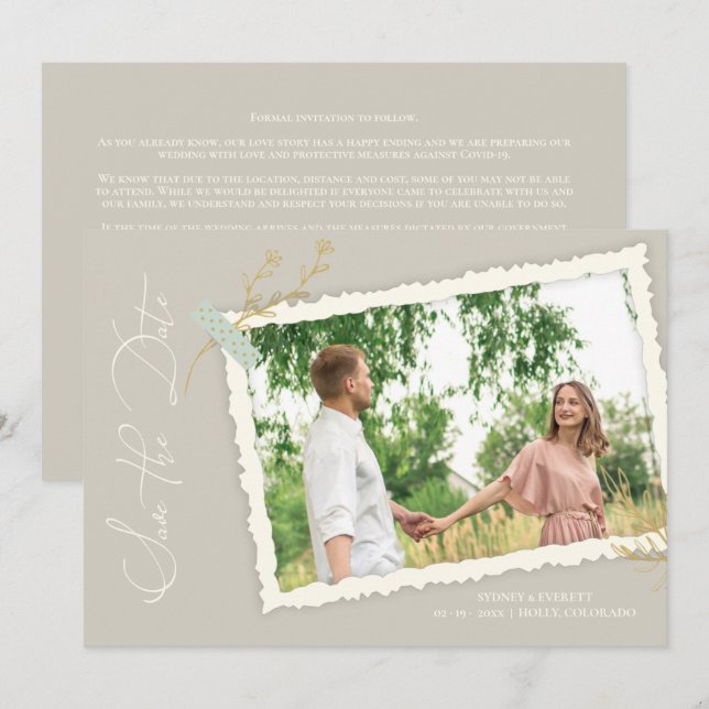 Efecto Scrapbook del álbum de fotos románticas (Anverso / Reverso)