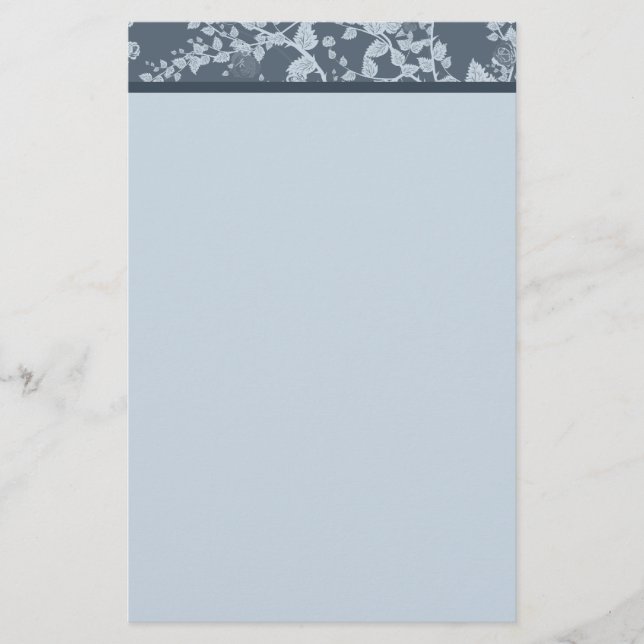 Efectos de escritorio de papel azules florales (Anverso)