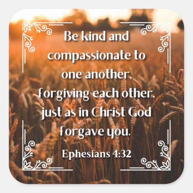 Efesios 4:32 pegatina cuadrado (Anverso)