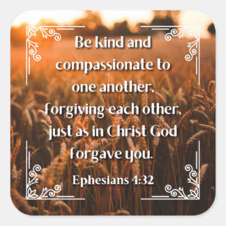 Efesios 4:32 pegatina cuadrado