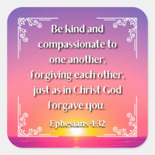 Efesios 4:32 pegatina cuadrado