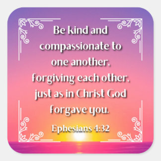 Efesios 4:32 pegatina cuadrado
