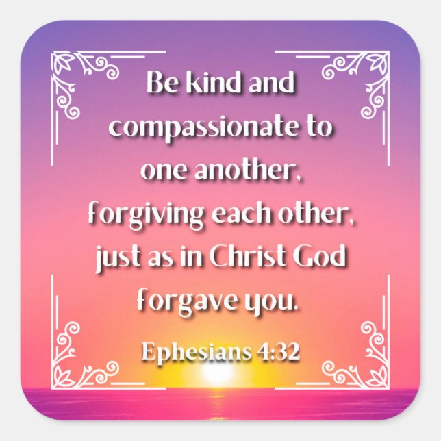Efesios 4:32 pegatina cuadrado (Anverso)