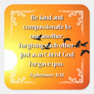 Efesios 4:32 pegatina cuadrado