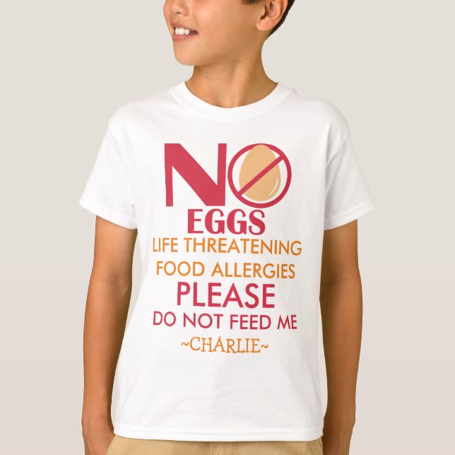 Egg la camisa de la alergia, no me alimente (Anverso)