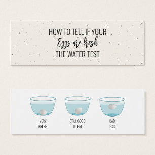 Egg Test For Freshness Customer Information Card