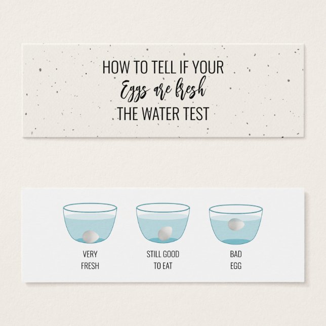 Egg Test For Freshness Customer Information Card (Anverso y reverso)