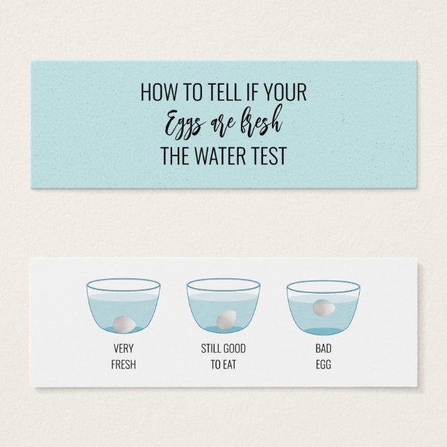 Egg Test For Fresness Customer Information Card (Anverso y reverso)