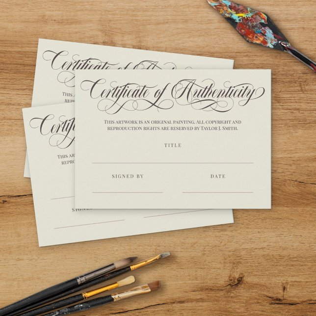 Eggshell Brown Swirls Certificado de autenticidad (Subido por el creador)