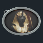 Egipcio antiguo en una hebilla del cinturón<br><div class="desc">imagen de Pharoah Tutunkamun en una hebilla del cinturón</div>