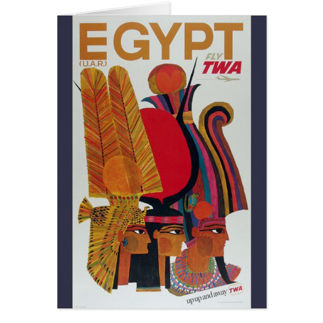 Egipto Viaje aéreo vintage Turismo cultural antigu (Frente)