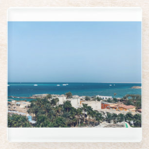 Egipto, vistas al mar rojo. Posavasos de vidrio