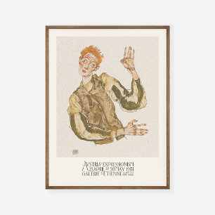 Egon Schiele autorretrato con arte de armeretazos
