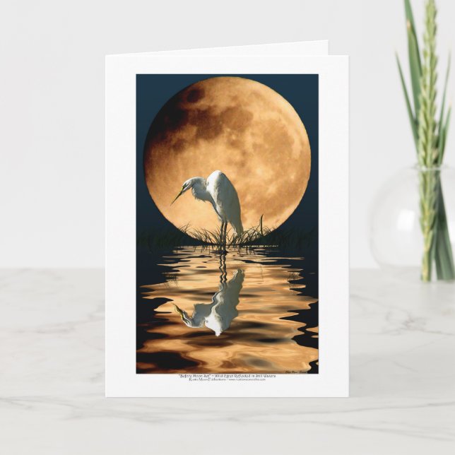 EGRET & GOLDEN MOON ~ Tarjetas de felicitación y t (Anverso)