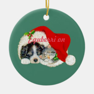 Eguberri en el ornamento vasco del navidad