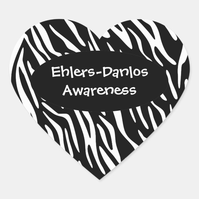 Ehlers-Danlos Awareness Zebra Stripe Pegatinas (Anverso)