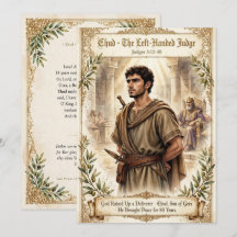 Ehud El Juez Zurdo Tarjeta Plana - Jueces 3:12