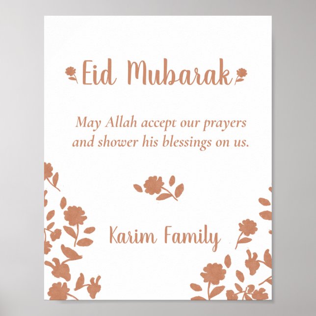 Eid Mubarak Personalizado Islam Decoración Hogar Ú (Frente)