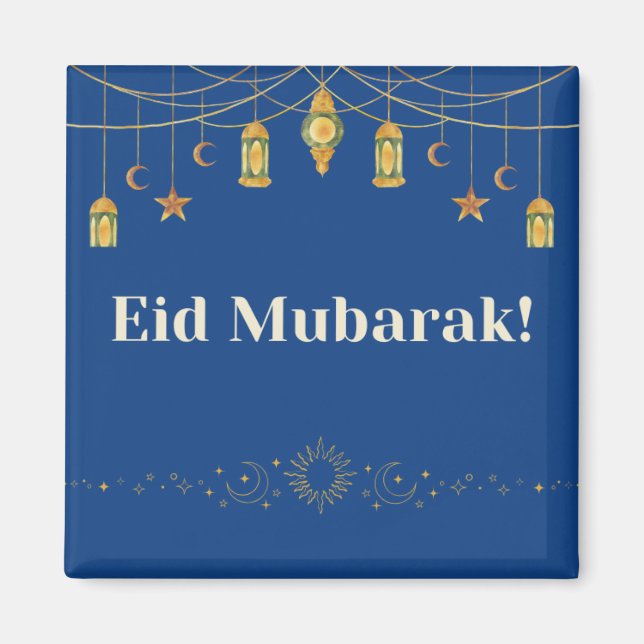 Eid Mubarak Ramadan Hermoso regalo de imanes (Frente)