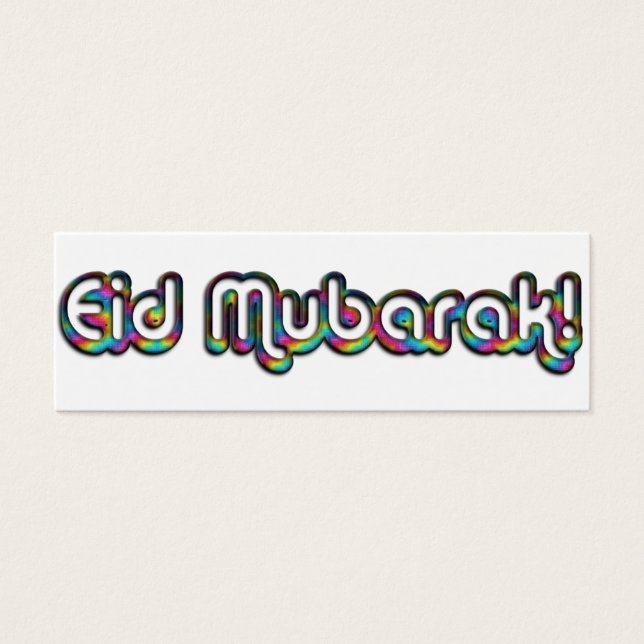 Eid Mubarak saluda tarjetas arco iris, agrega tu t (Frente)