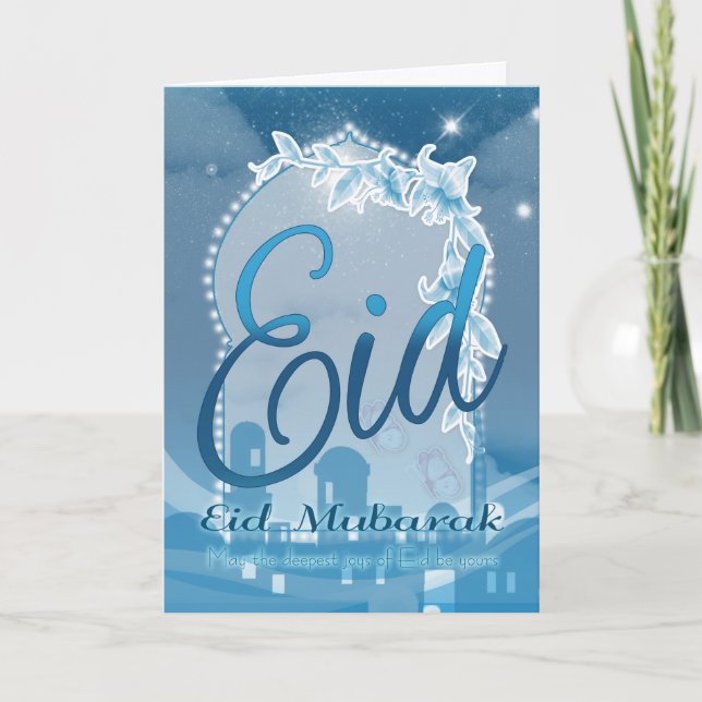 Eid Mubarak, tarjeta de felicitación de Eid, (Anverso)