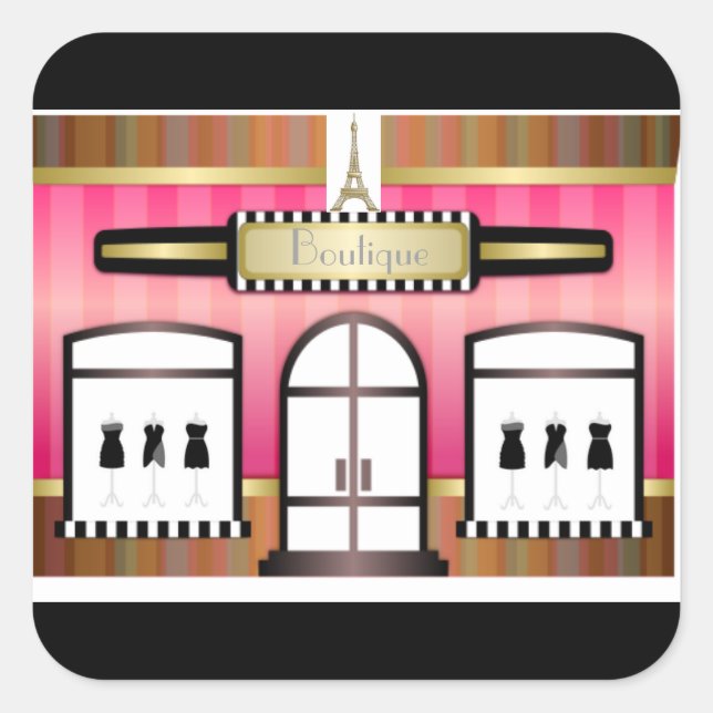 Eiffel Tower Paris Moda Boutique Pegatina francés (Anverso)