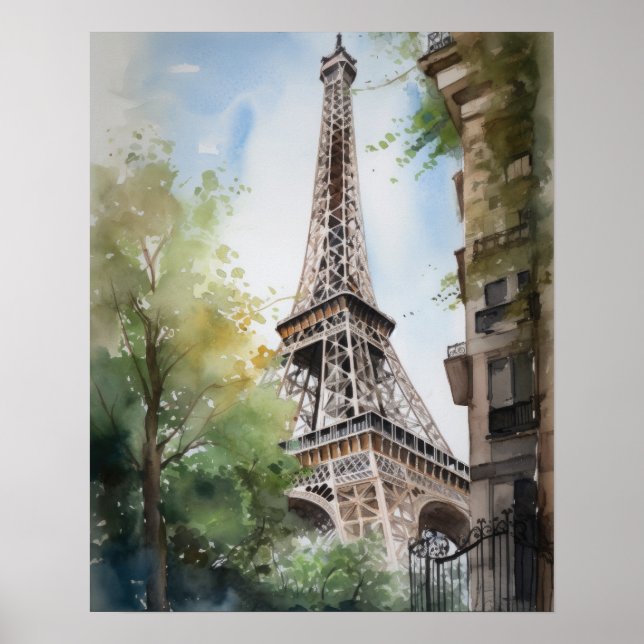 Eiffel Tower Paris Poster de arte de Francia (Frente)