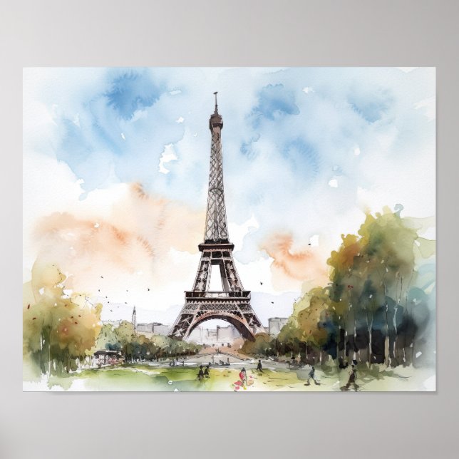 Eiffel Tower Paris Poster de arte de Francia (Frente)