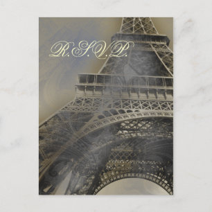 eiffel tower París tarjeta Rsvp Wedding