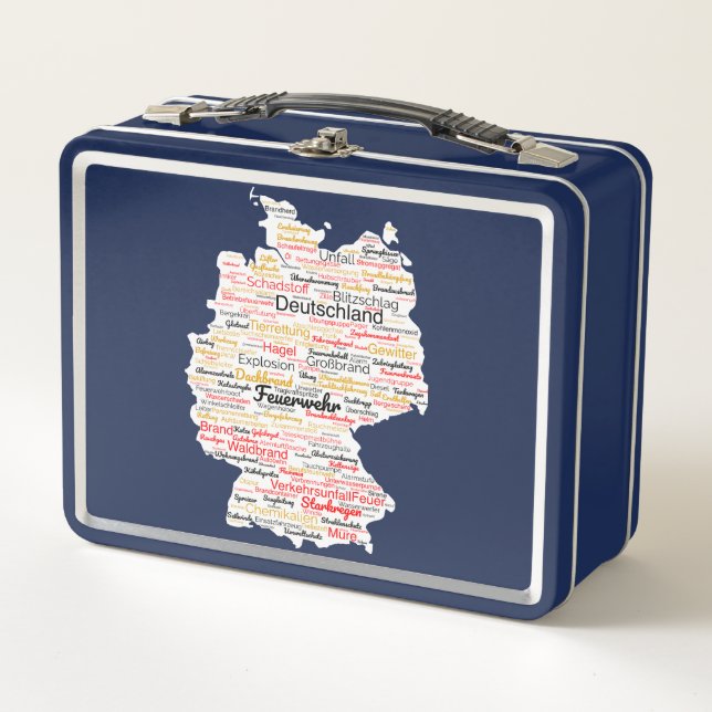 Einzigartige Wortwolke-Feuerwehr-Deutschland-Karte (Anverso)