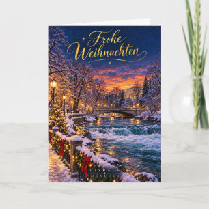 Eisbach München Feliz Navidad Tarjeta de invierno