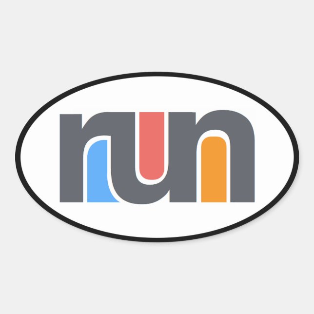 Ejecutar Pegatina Oval Car (Anverso)