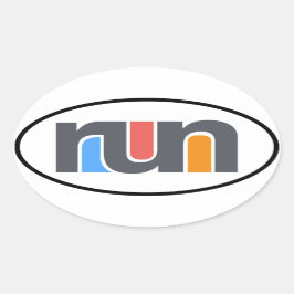 Ejecutar Pegatina Oval Car