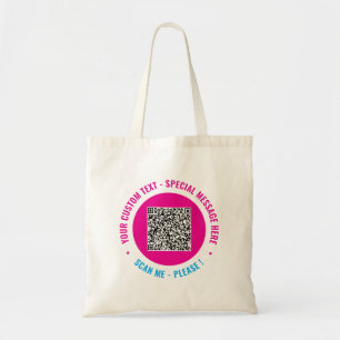 Ejemplo de bolsa de mano con código QR promocional