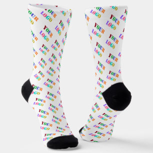 Ejemplo de calcetines con logotipo de negocio prom