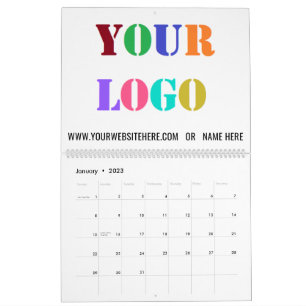 Ejemplo de calendario de negocios con logotipo y t