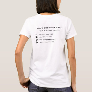 Ejemplo de camiseta comercial de información de te