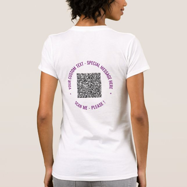 Ejemplo de camiseta con código QR y texto personal (Reverso)