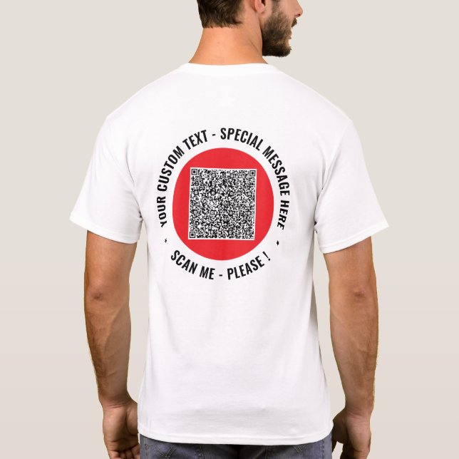 Ejemplo de camiseta de código QR con texto Persona (Reverso)