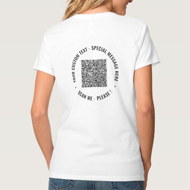 Ejemplo de camiseta de texto personalizado con inf (Reverso)