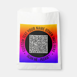 Ejemplo de código QR Favorece las bolsas con texto