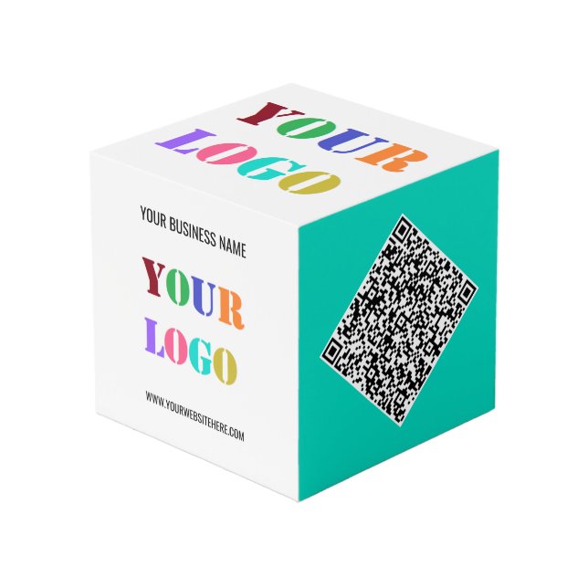 Ejemplo de cubo de promoción de código QR para log (Angulo Anverso)