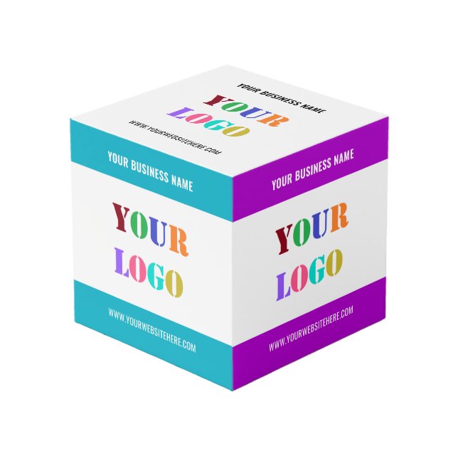 Ejemplo de cubo promocional con texto de logotipo  (Angulo Anverso)