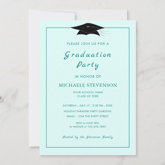 Ejemplo de Diseño de Invitaciones de Graduación (Anverso)