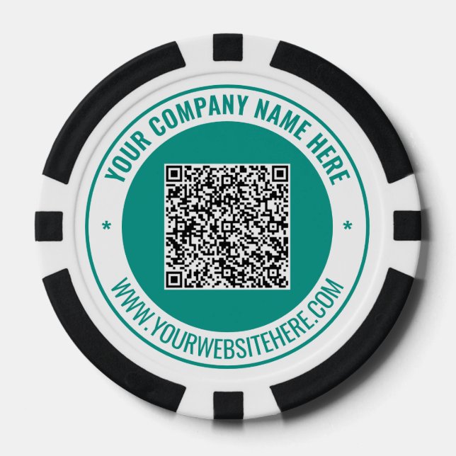 Ejemplo de fichas de póquer de marca con código QR (Anverso)